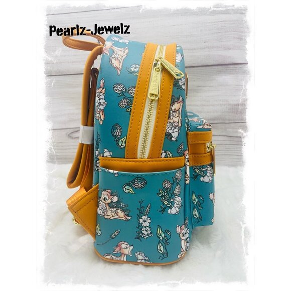 Loungefly Bambi Thumper Forest Floral Allover AOP Mini Backpack BoxLunch NWT